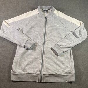 Puma Women's Track Jacket Gray Full Zip Long Sleeve Size L